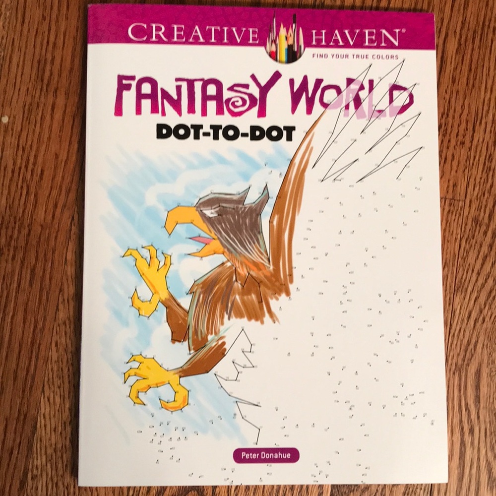 Dot-to-Dot Fantasy World Adult activity book
